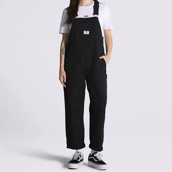VANS Ground Work Overalls Black Size Small Carpenter Style Streetwear Utility - Picture 1 of 14